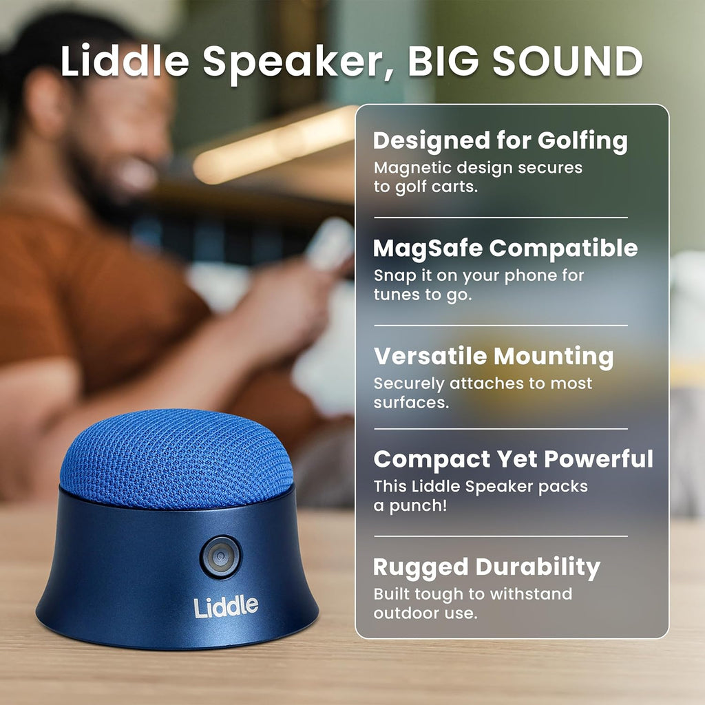 Magnetic Liddle Speaker - Magsafe Compatible for Iphone 12/13/14/15/16, Wall Mount Mini Bluetooth Speaker, Blue